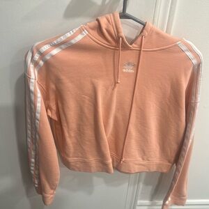 Adidas crop boxy sweater coral/peach pink colour